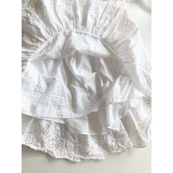 LA VIE By REBECCA TAYLOR Sarcelle White Linen Eyelet Embroidered Dress, Size S - Picture 12 of 16